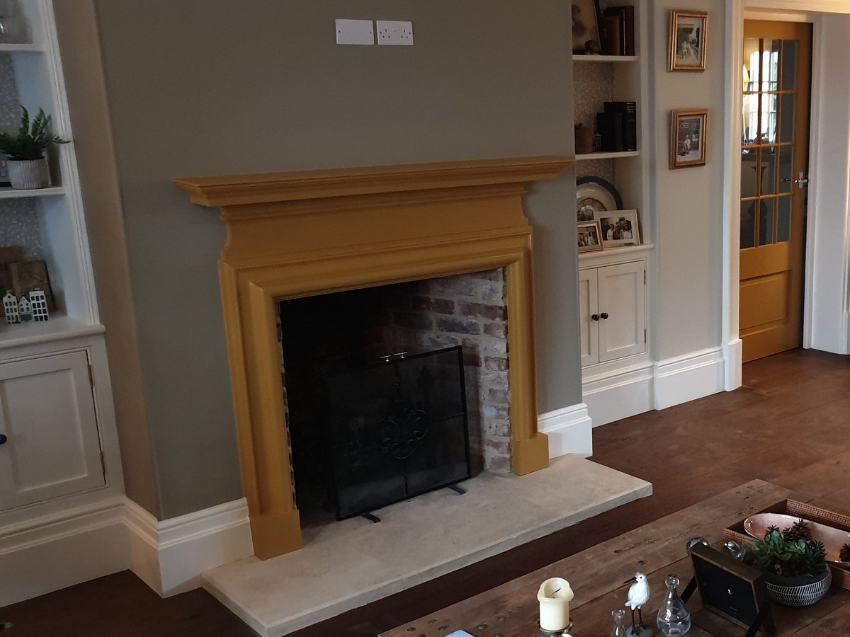 The same surround rubbed down by hand and re-finished in place